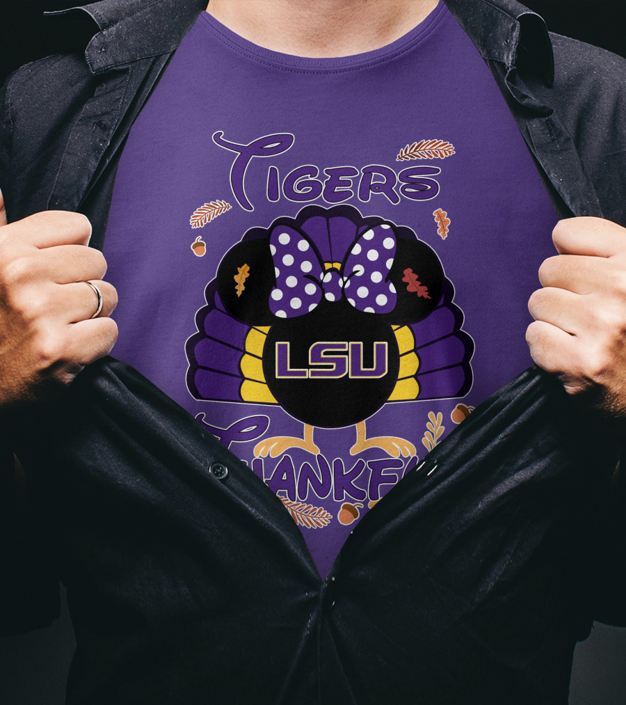 LSU Tigers Thankful Minnie Thanksgiving T-Shirt