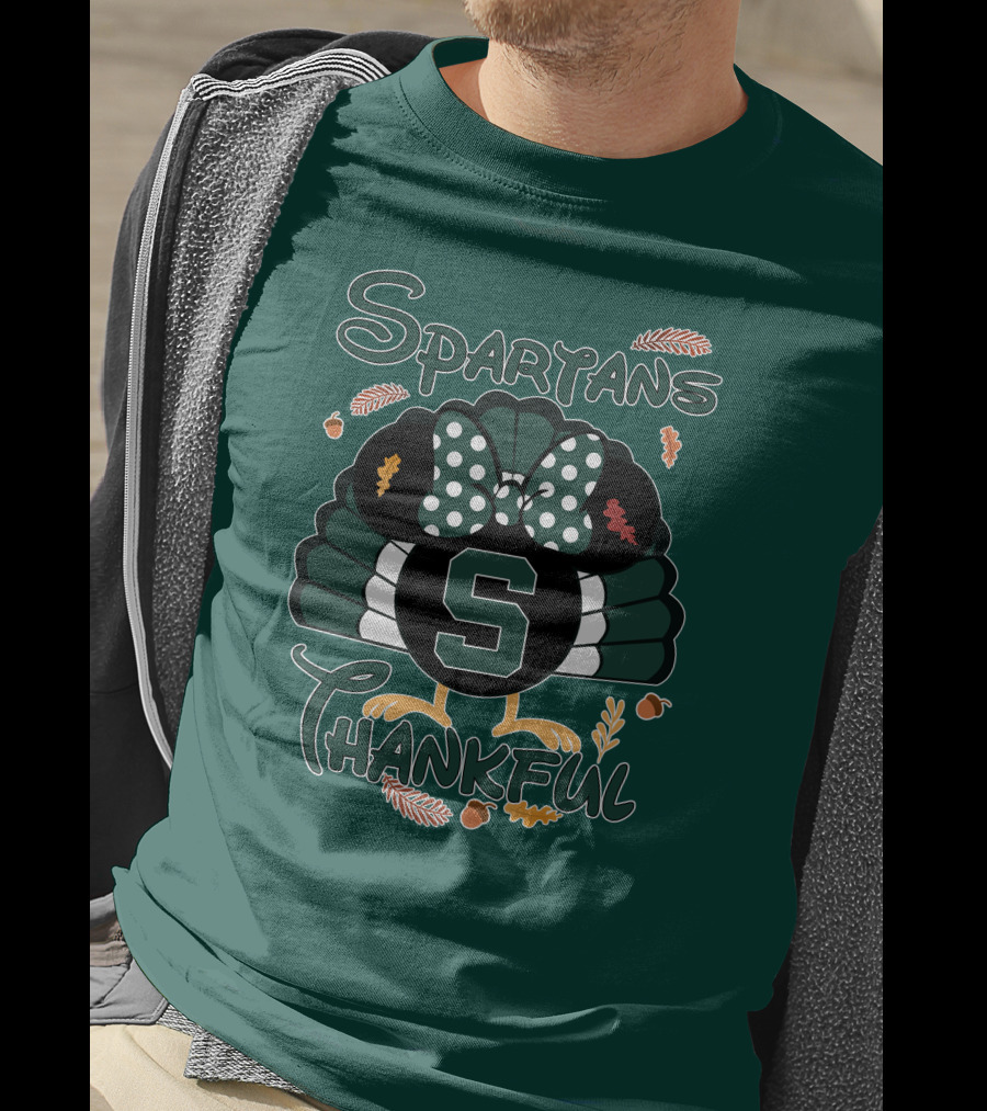 Spartans Thankful Thanksgiving Minnie Michigan State T-Shirt