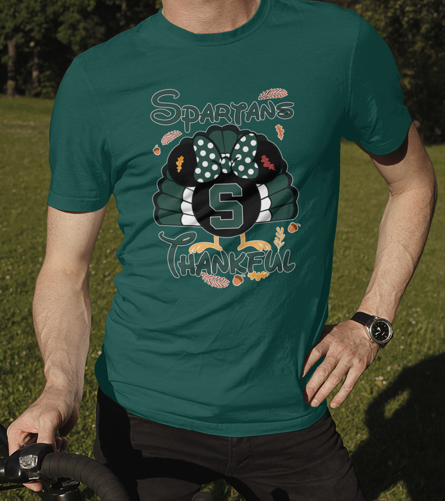 Spartans Thankful Thanksgiving Minnie Michigan State T-Shirt