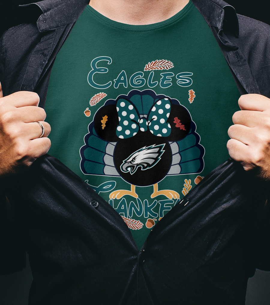 Eagles Thankful Philadelphia Minnie Thanksgiving T-Shirt