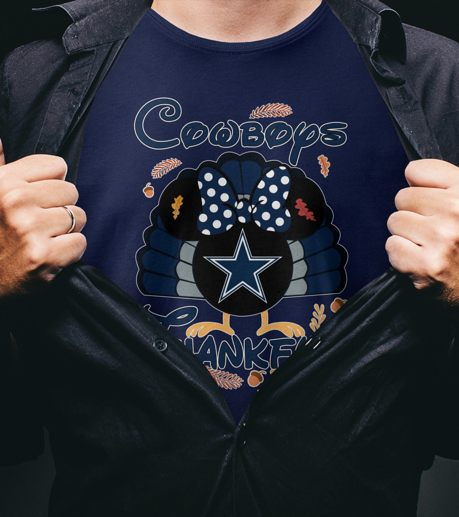 Cowboys Thankful Minnie Turkey Dallas Thanksgiving T-Shirt