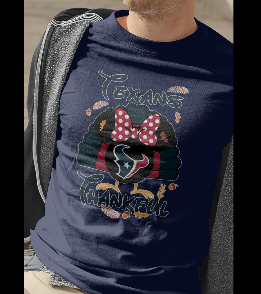 Texans Thankful Minnie Thanksgiving Turkey T-Shirt