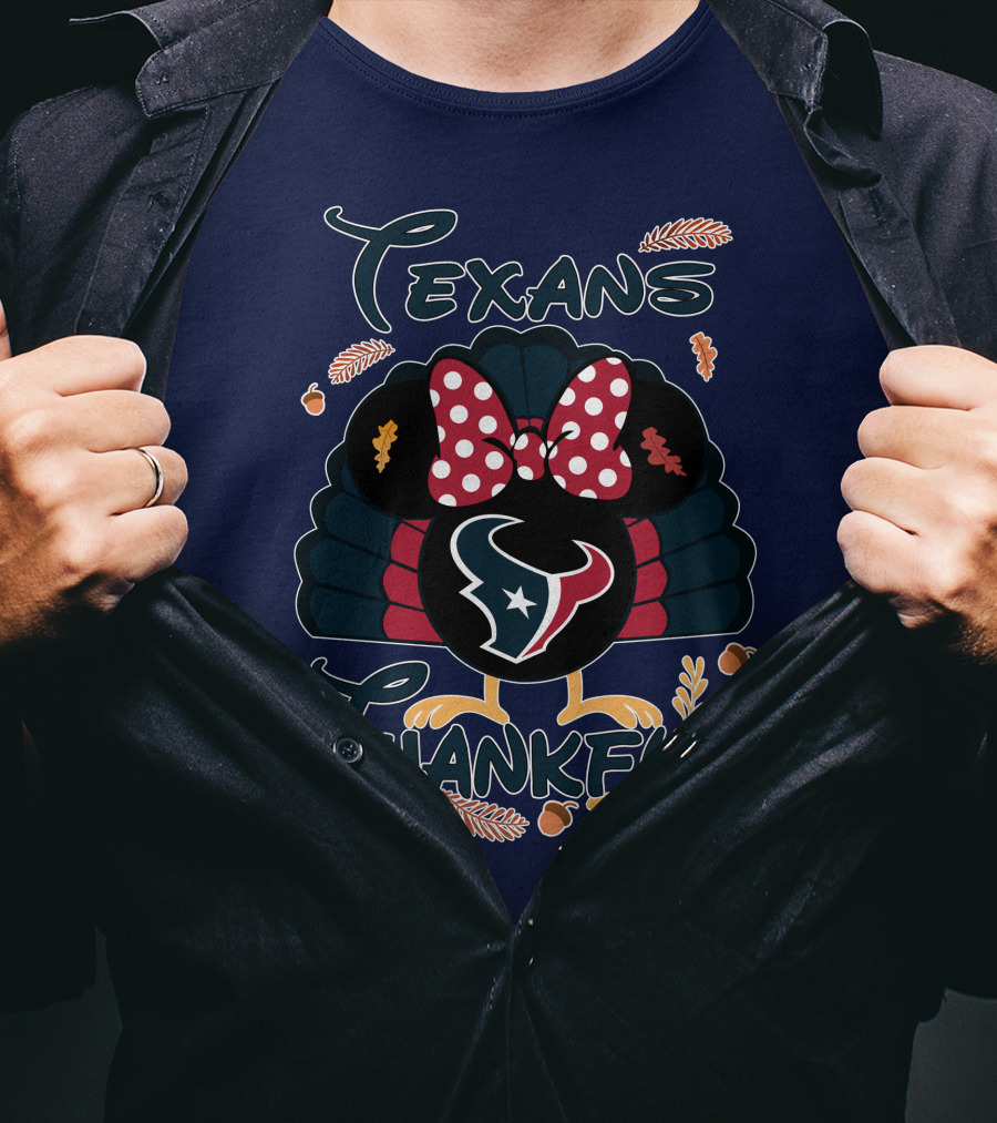 Texans Thankful Minnie Thanksgiving Turkey T-Shirt