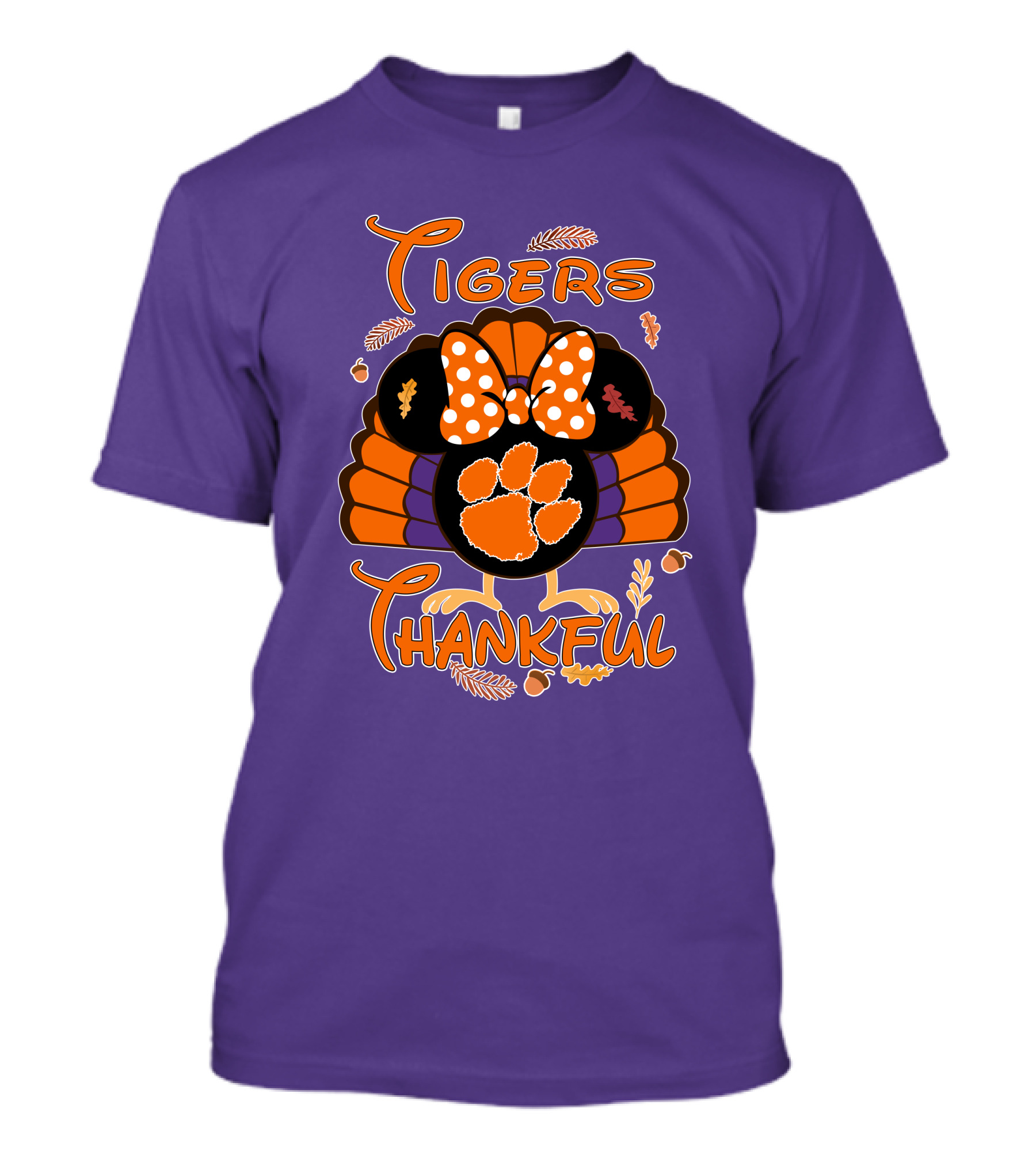 Tigers Thankful Clemson Minnie Thanksgiving T-Shirt