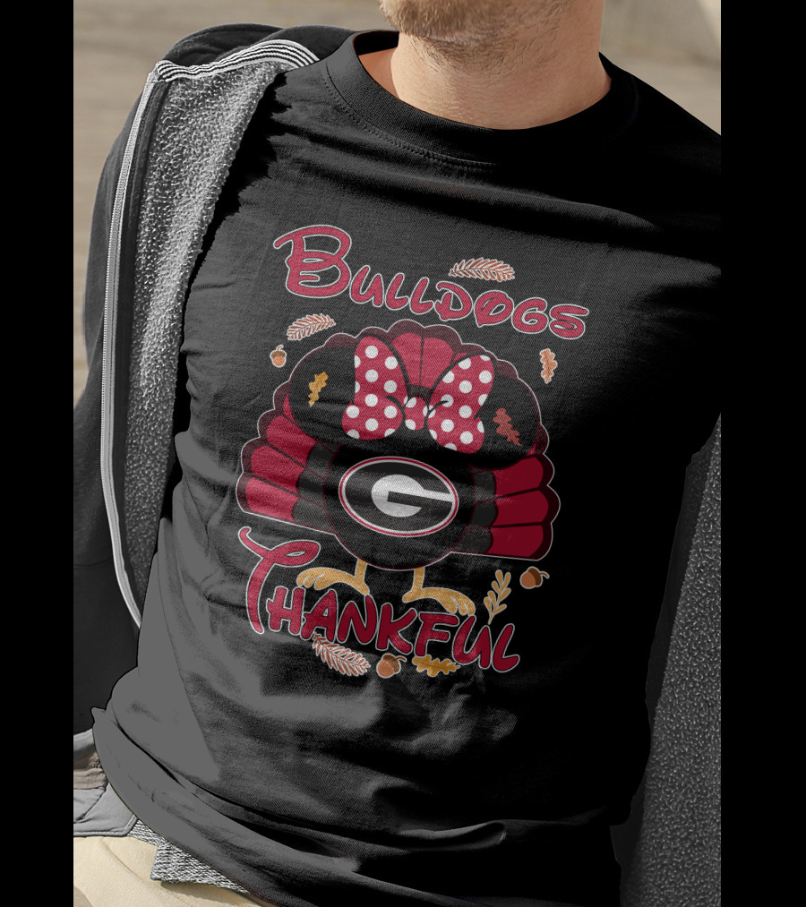 Bulldogs Thankful Georgia Minnie Thanksgiving T-Shirt