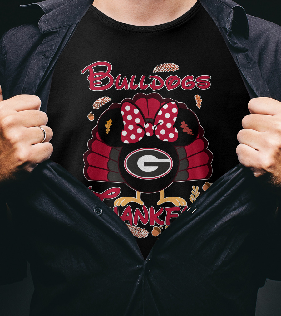 Bulldogs Thankful Georgia Minnie Thanksgiving T-Shirt