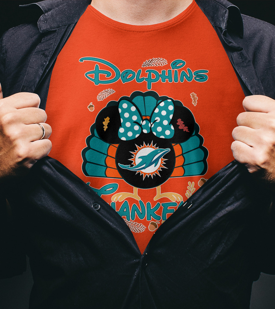 Miami Dolphins Thankful Minnie Thanksgiving T-Shirt