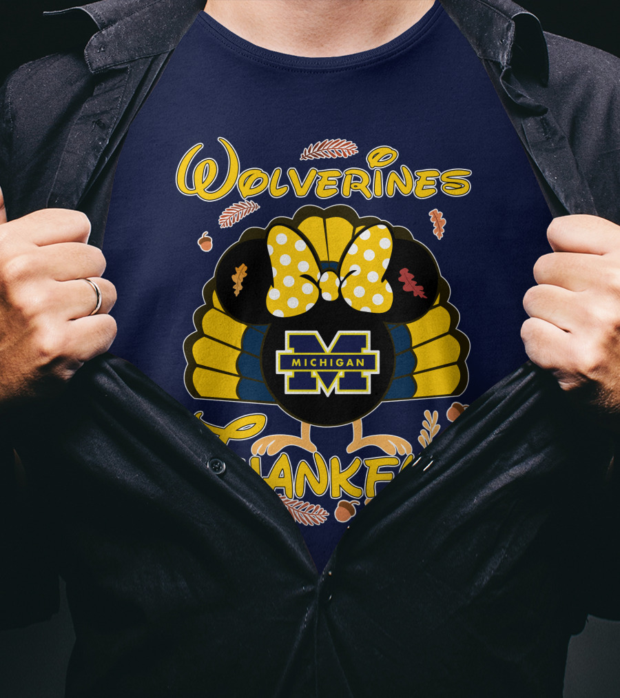Wolverines Thankful Michigan Minnie T-Shirt
