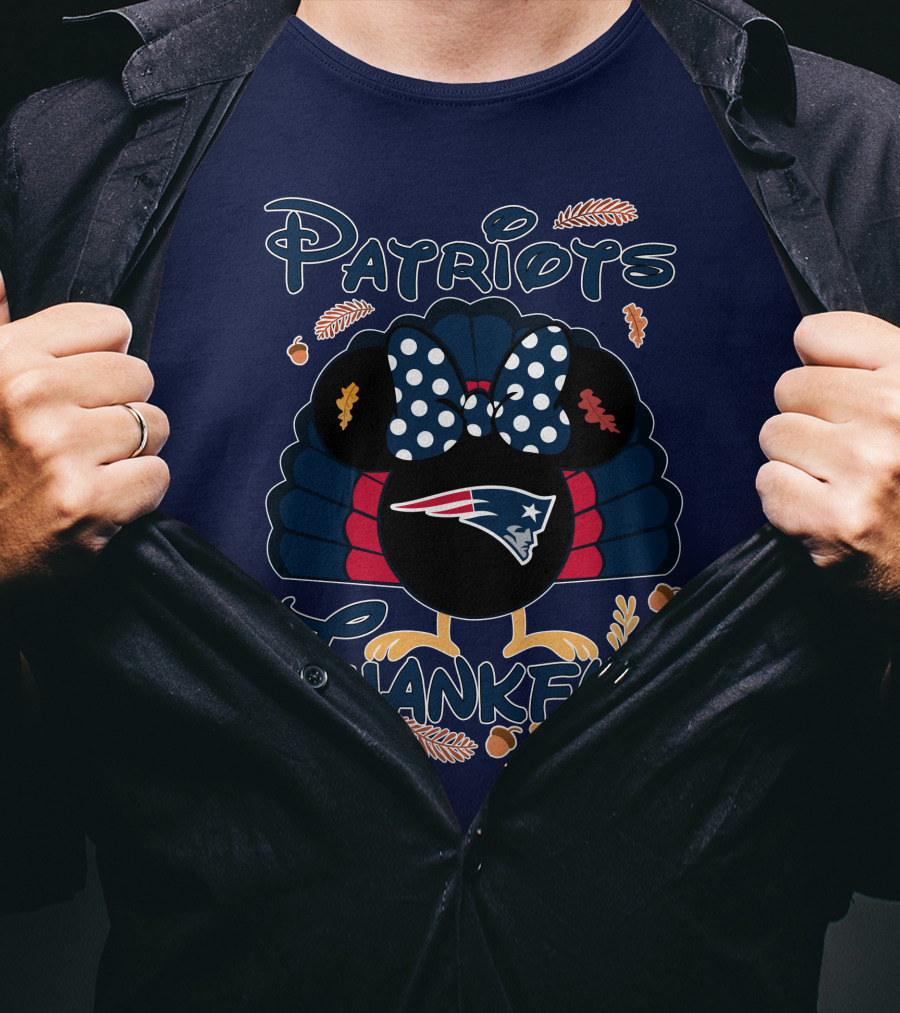 Patriots Thankful Thanksgiving Minnie Turkey T-Shirt