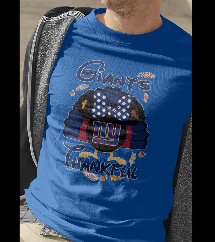 Giants Thankful New York Turkey Minnie Bow T-Shirt