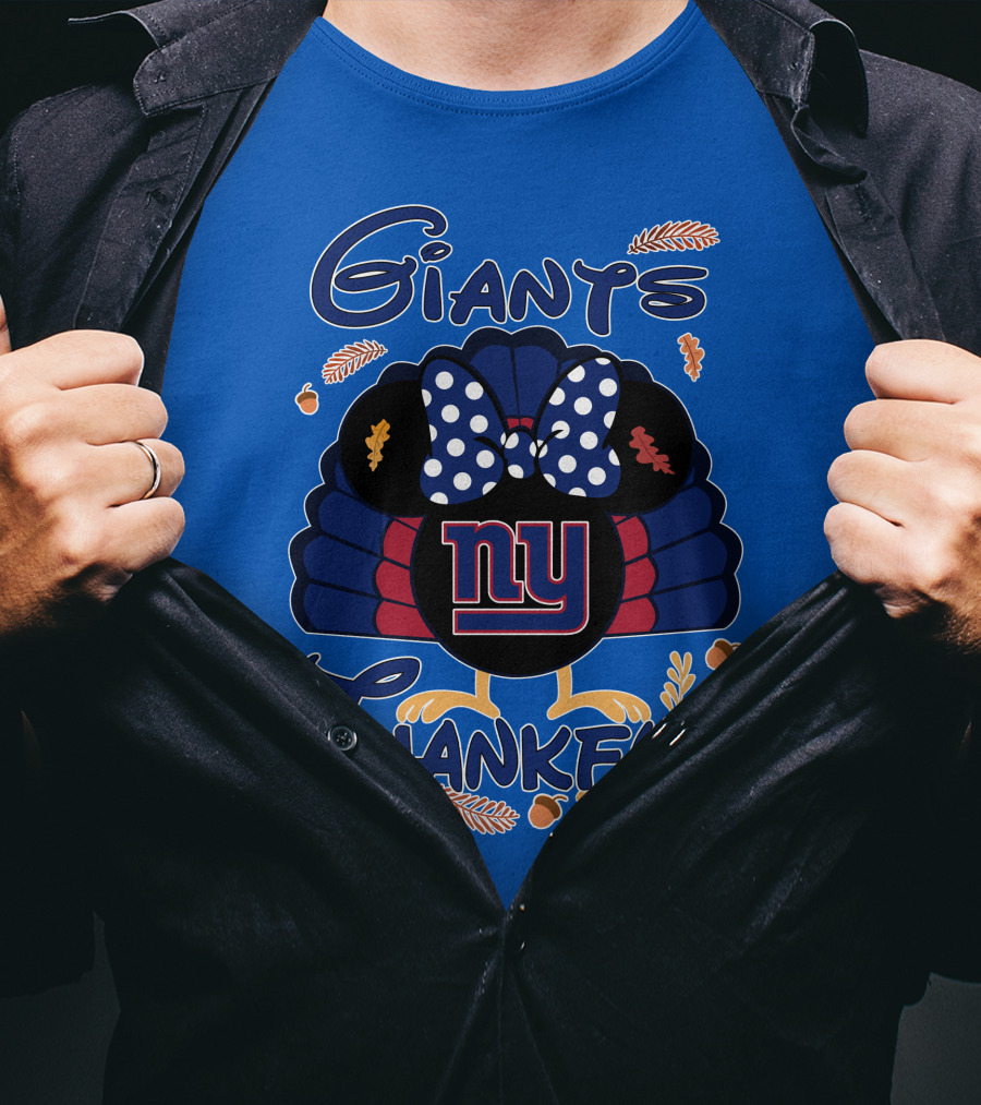 Giants Thankful New York Turkey Minnie Bow T-Shirt