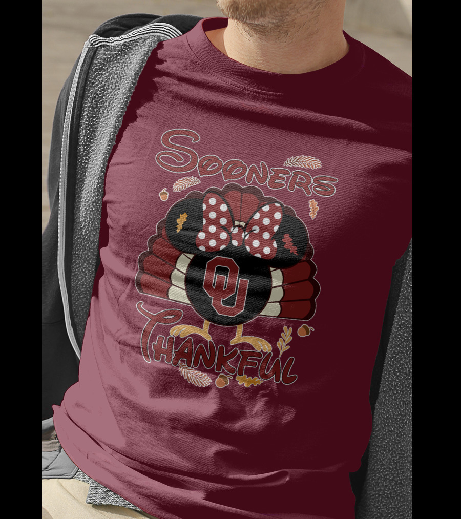 Sooners Thankful Minnie Turkey Thanksgiving OU T-Shirt