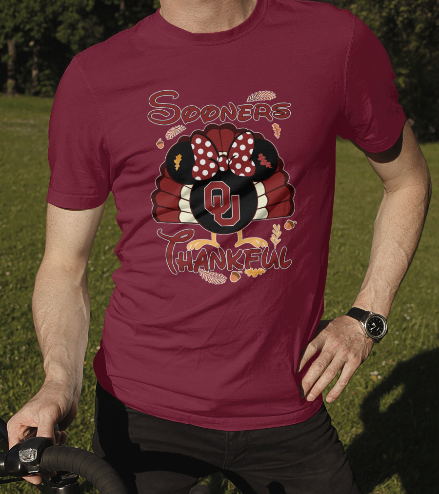 Sooners Thankful Minnie Turkey Thanksgiving OU T-Shirt