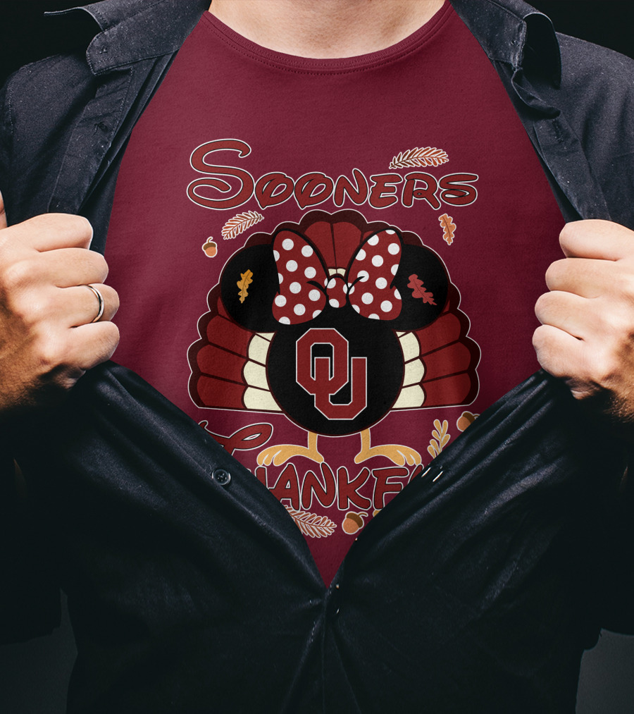 Sooners Thankful Minnie Turkey Thanksgiving OU T-Shirt