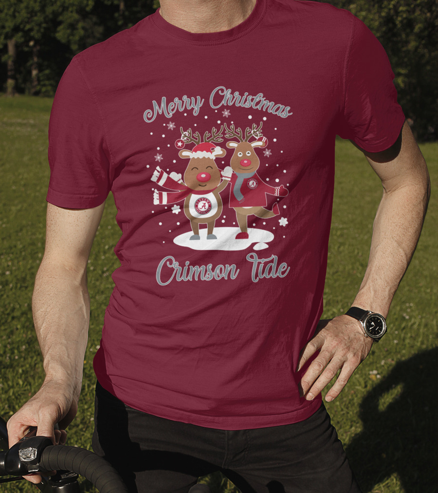 Crimson Tide Merry Christmas Reindeer T-Shirt