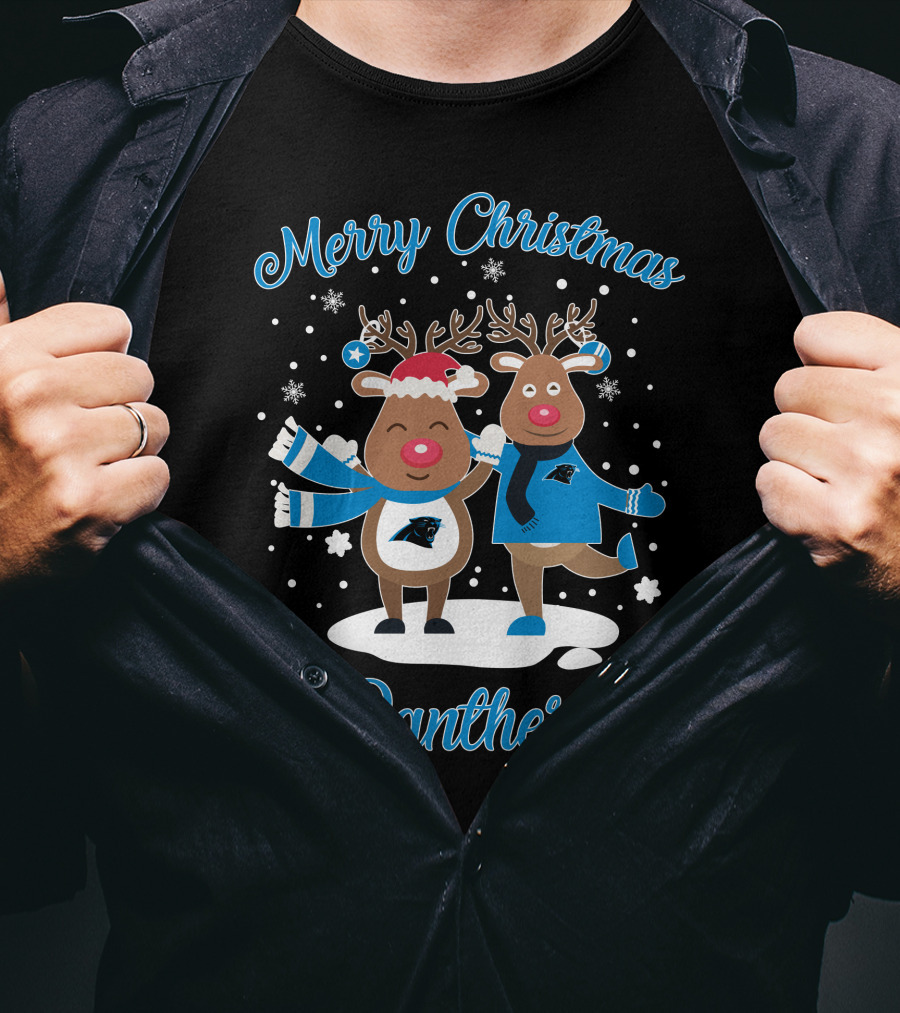Merry Christmas Carolina Panthers Reindeer T-Shirt