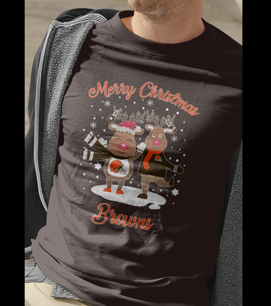 Merry Christmas Cleveland Browns Reindeer T-Shirt