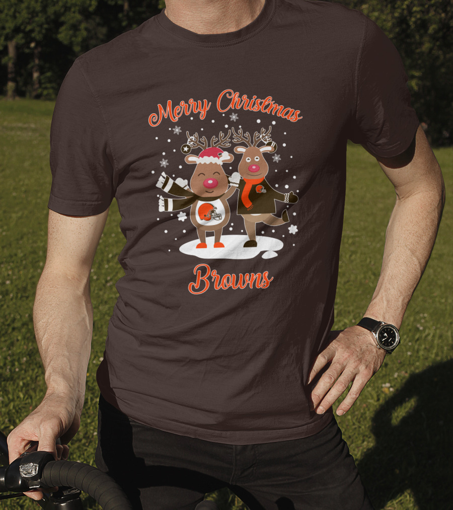 Merry Christmas Cleveland Browns Reindeer T-Shirt