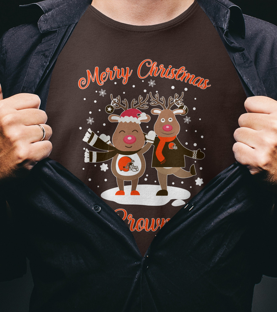 Merry Christmas Cleveland Browns Reindeer T-Shirt