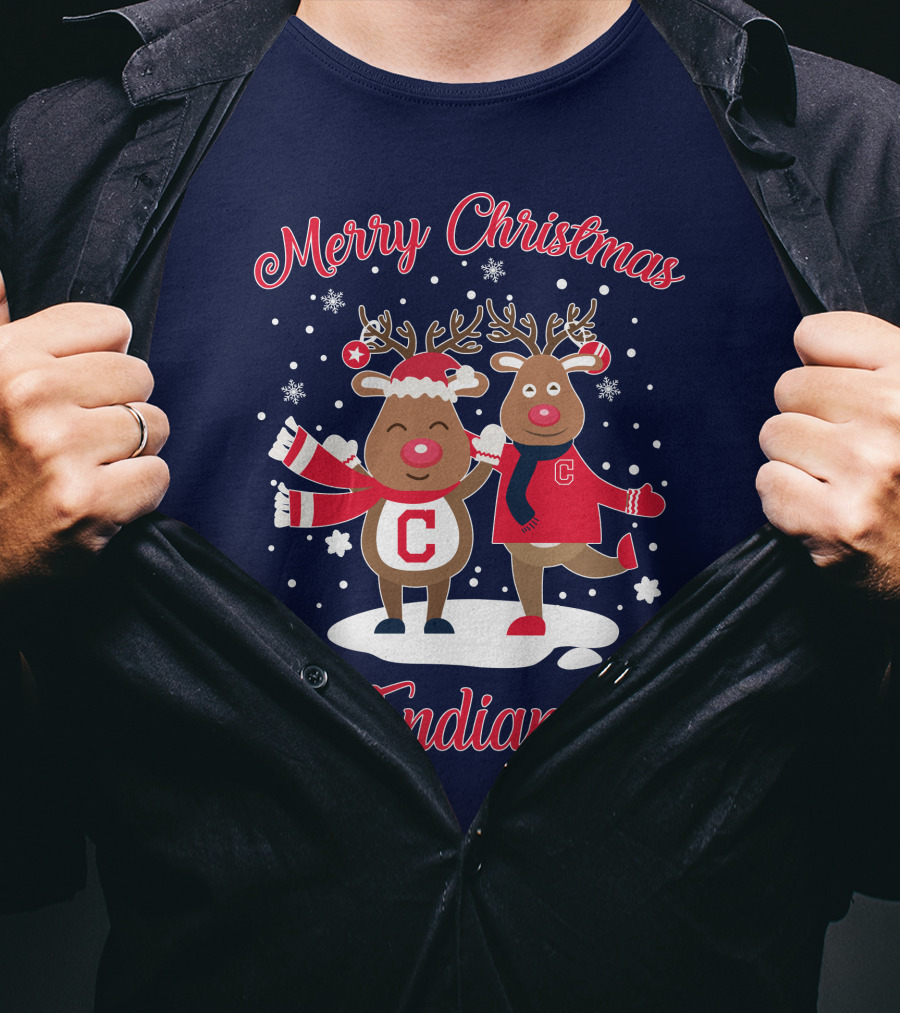 Merry Christmas Indians Reindeer With C T-Shirt