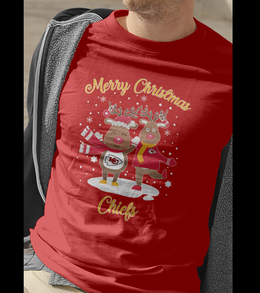 Merry Christmas Kansas City Chiefs Reindeer Chiefs T-Shirt
