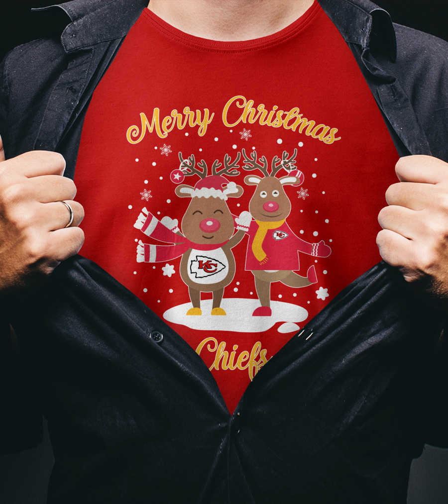 Merry Christmas Kansas City Chiefs Reindeer Chiefs T-Shirt