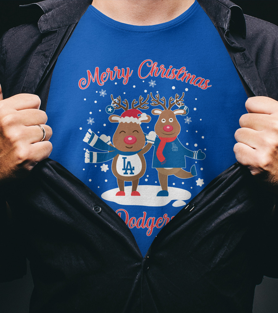 Merry Christmas Los Angeles Dodgers Reindeer T-Shirt
