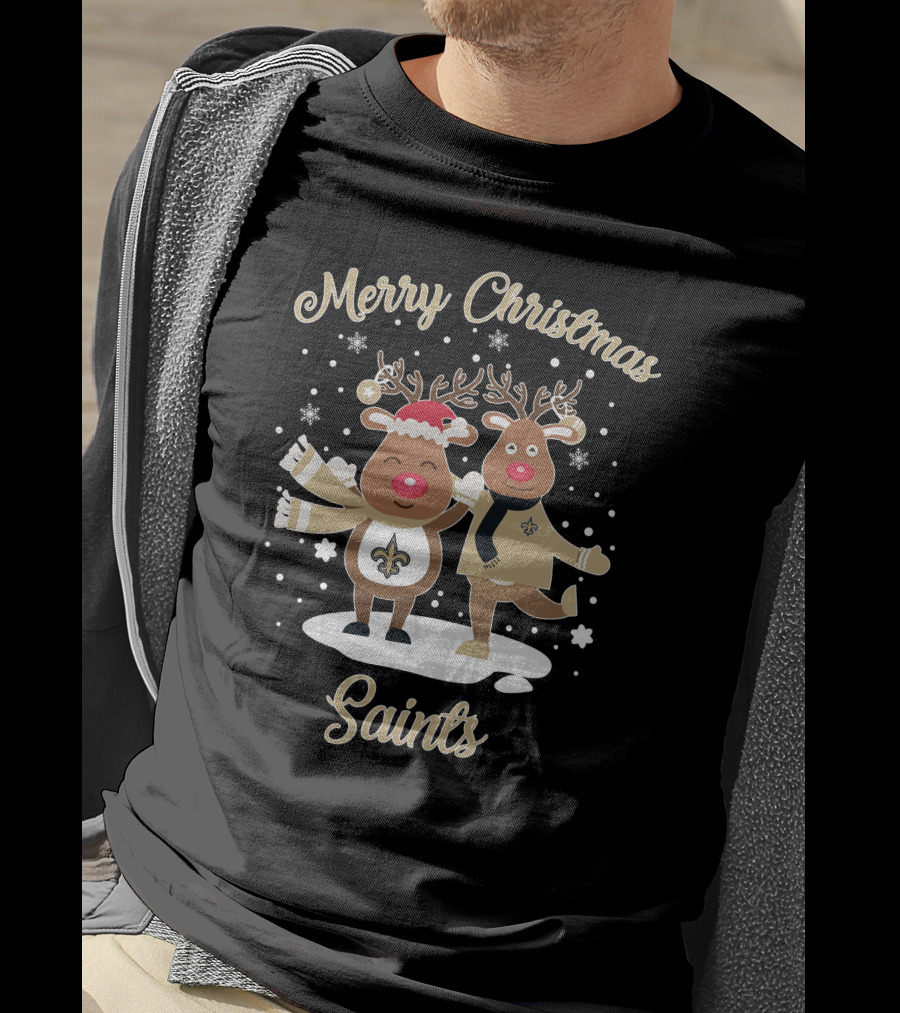 Merry Christmas New Orleans Saints Reindeer T-Shirt
