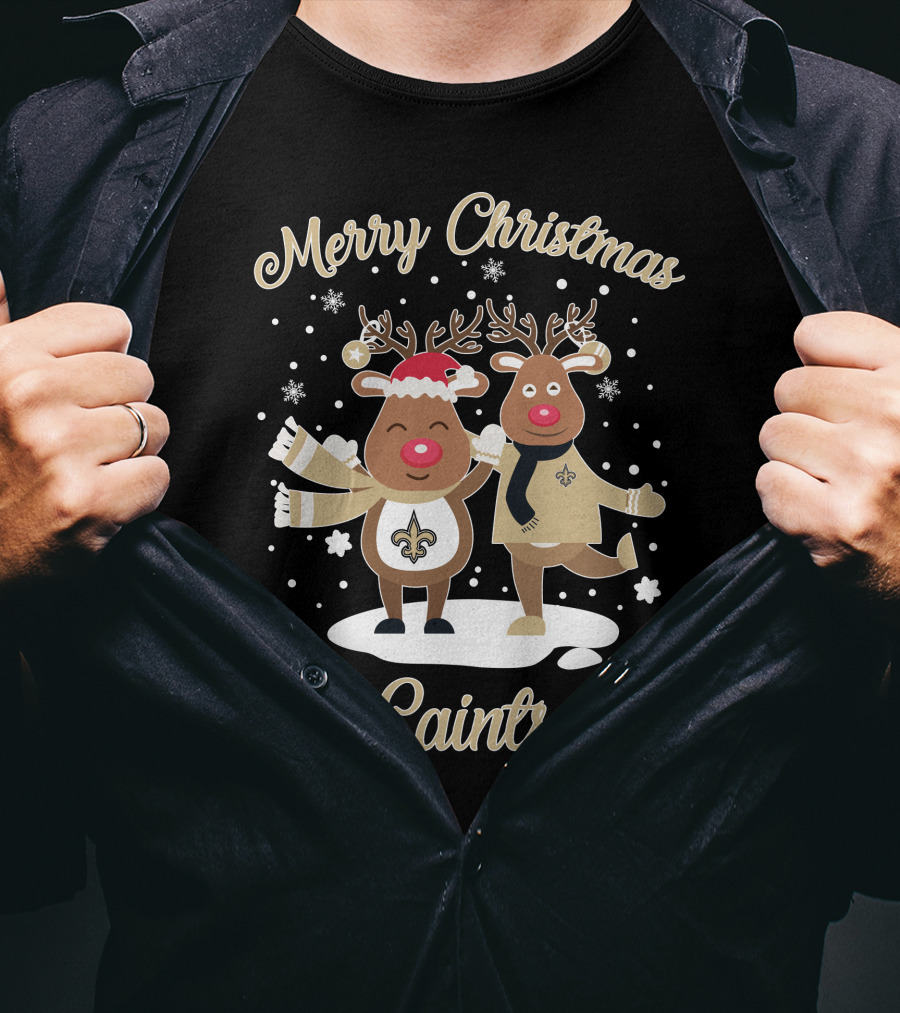 Merry Christmas New Orleans Saints Reindeer T-Shirt