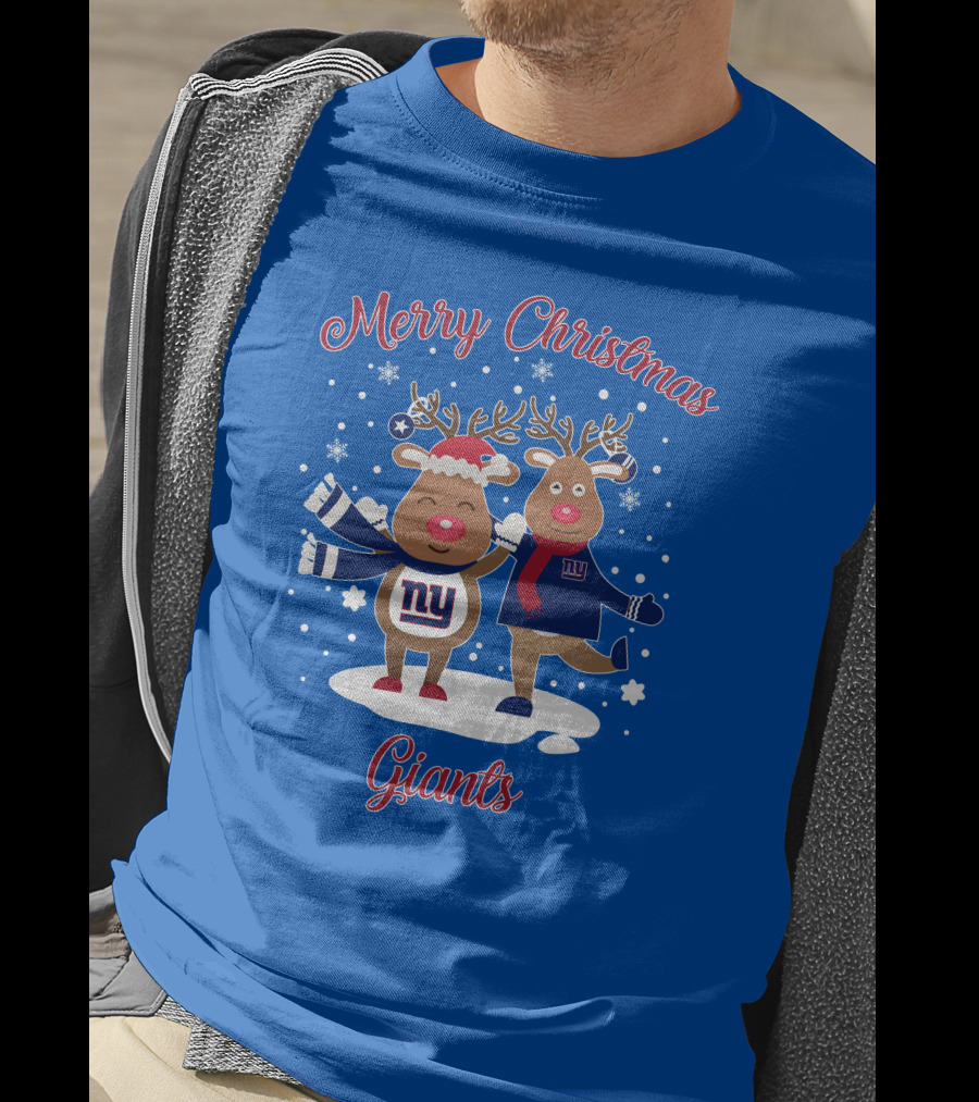 Merry Christmas New York Giants Reindeer T-Shirt