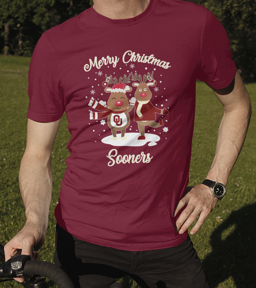 Merry Christmas Sooners Oklahoma Reindeer T-Shirt