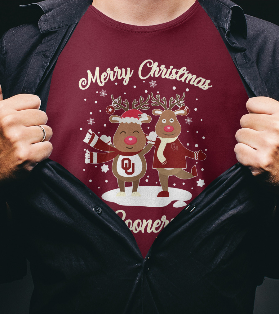 Merry Christmas Sooners Oklahoma Reindeer T-Shirt