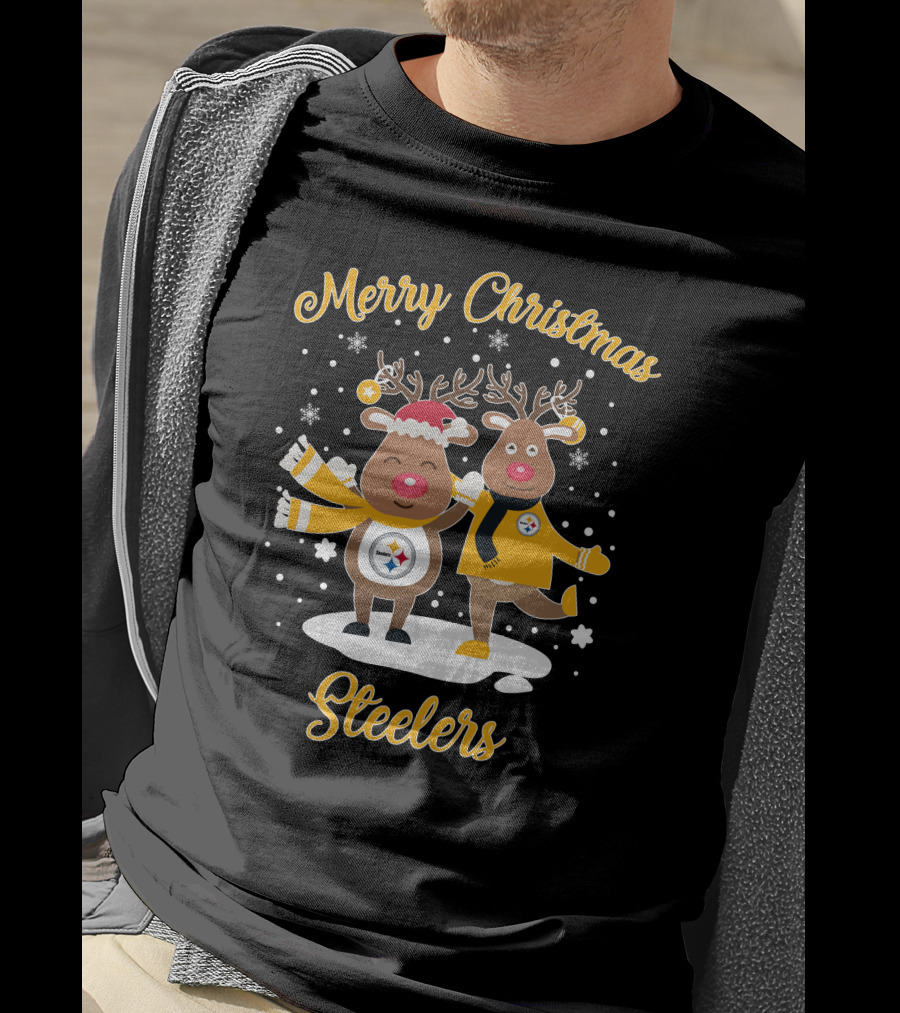 Merry Christmas Pittsburgh Steelers Reindeer T-Shirt