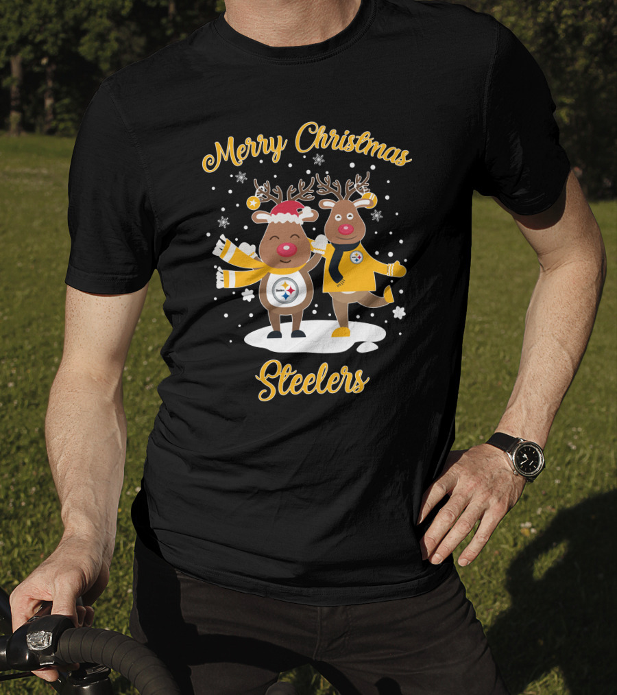Merry Christmas Pittsburgh Steelers Reindeer T-Shirt