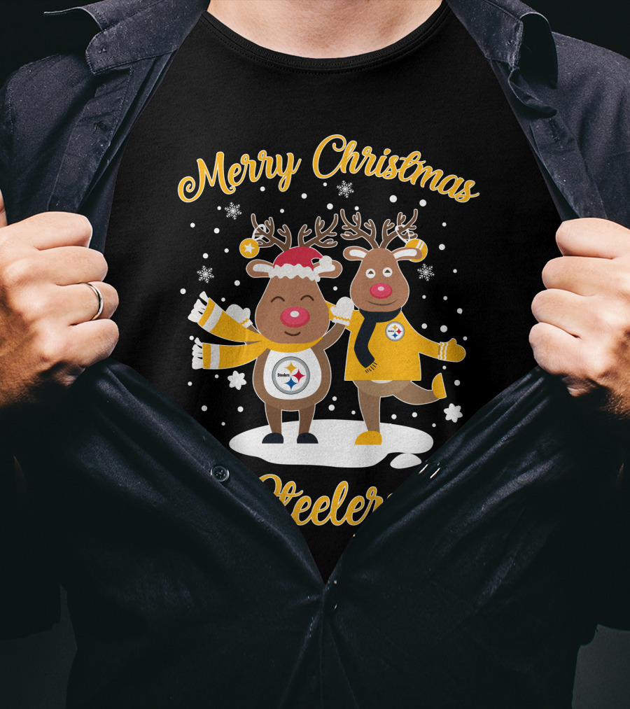 Merry Christmas Pittsburgh Steelers Reindeer T-Shirt