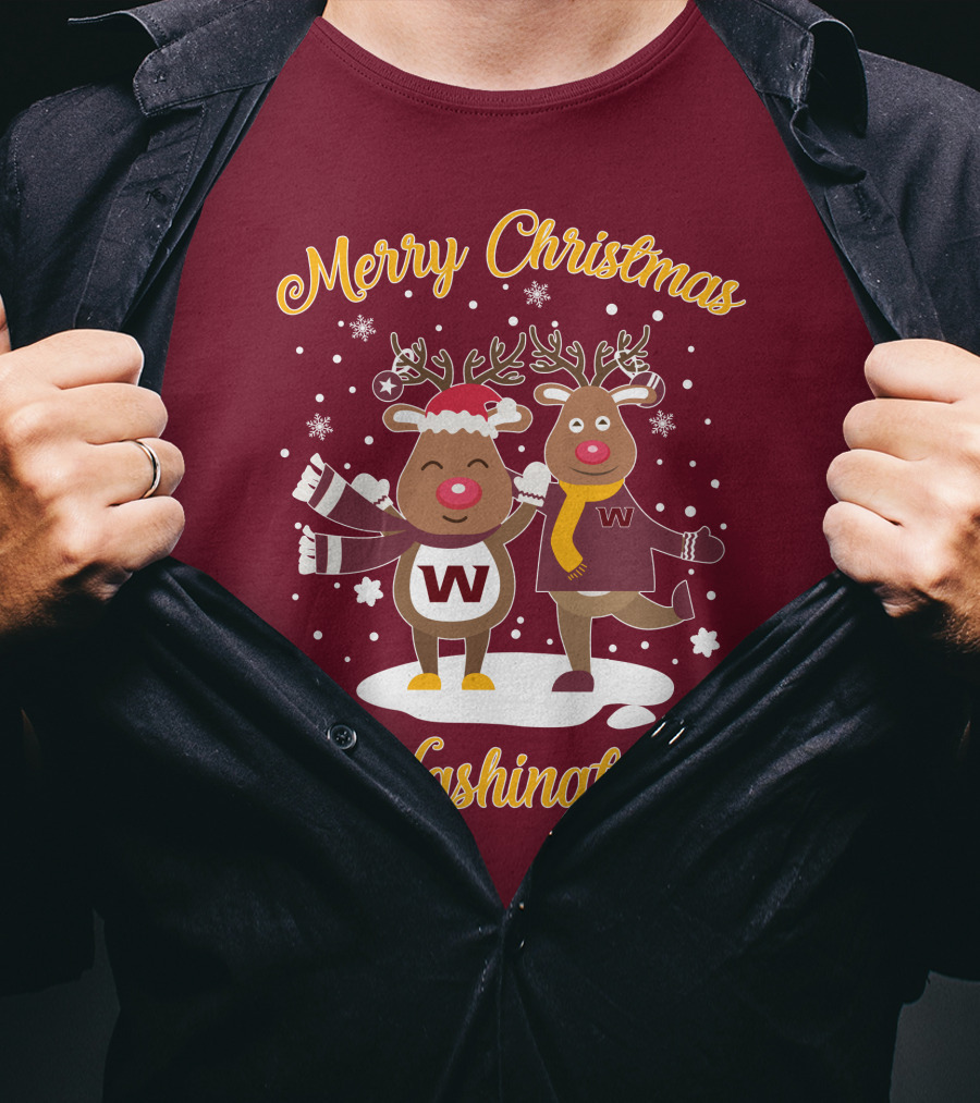 Merry Christmas Washington Football Team Reindeer T-Shirt