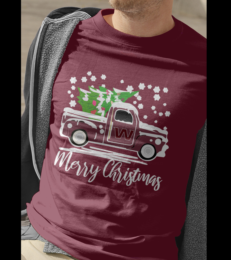 Washington Football Team Vintage Truck Merry Christmas T-Shirt
