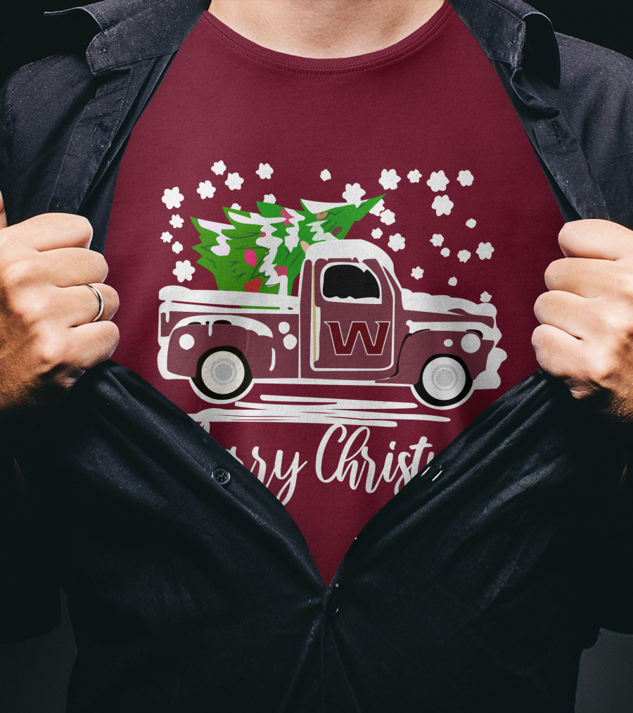 Washington Football Team Vintage Truck Merry Christmas T-Shirt