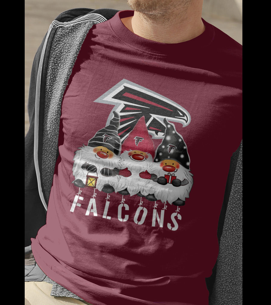 Atlanta Falcons Merry Christmas Happy Holidays Gnomes T-Shirt