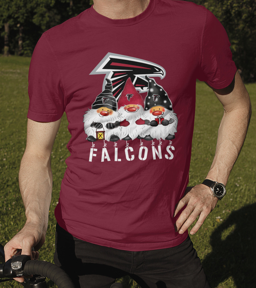 Atlanta Falcons Merry Christmas Happy Holidays Gnomes T-Shirt