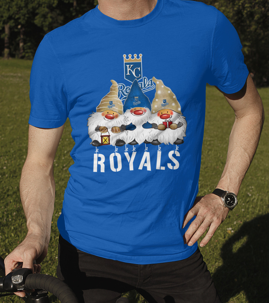 Kansas City Royals Merry Christmas Happy Holidays Gnomes T-Shirt