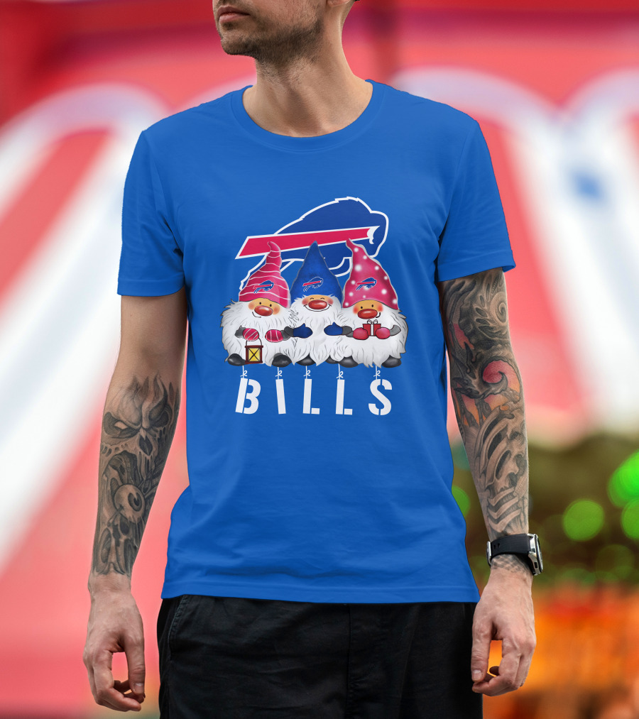 Buffalo Bills Happy Holidays Gnomes Christmas T-Shirt