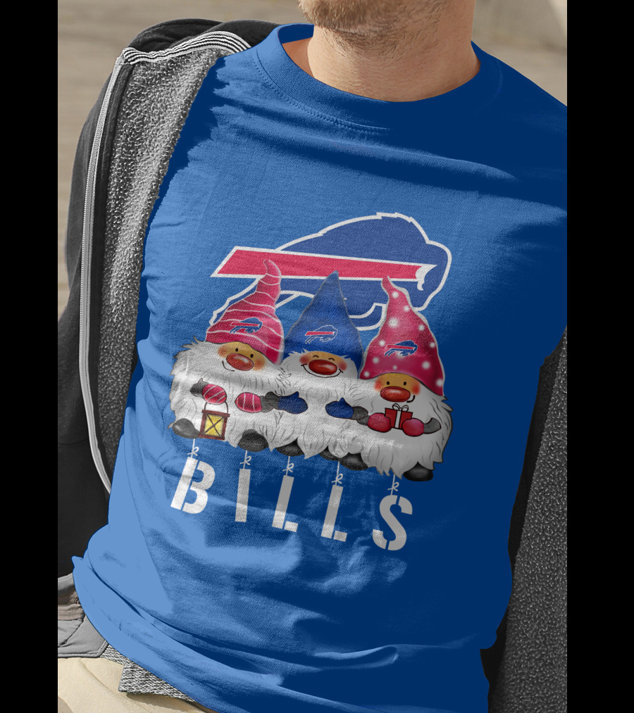 Buffalo Bills Happy Holidays Gnomes Christmas T-Shirt