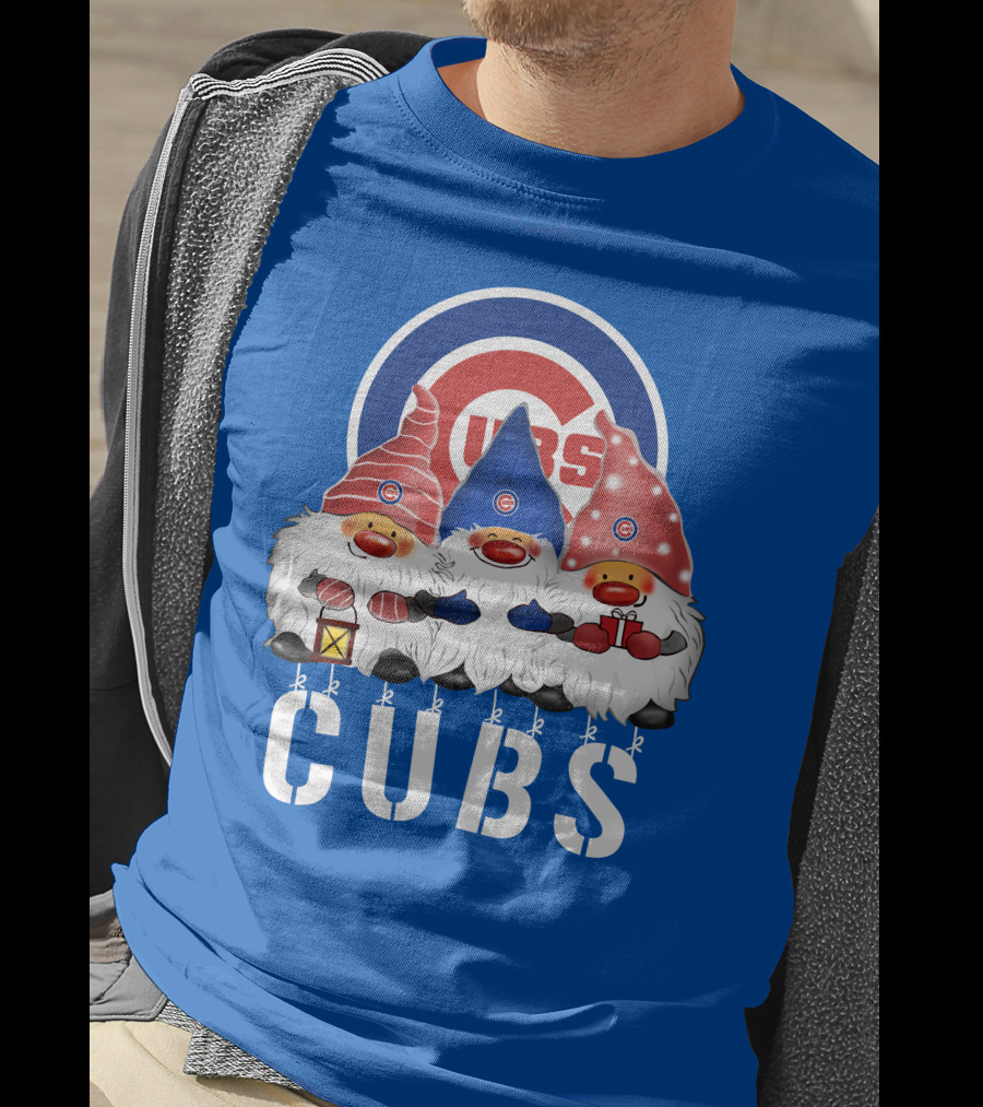 Chicago Cubs Merry Christmas Happy Holidays Festive Gnomes T-Shirt