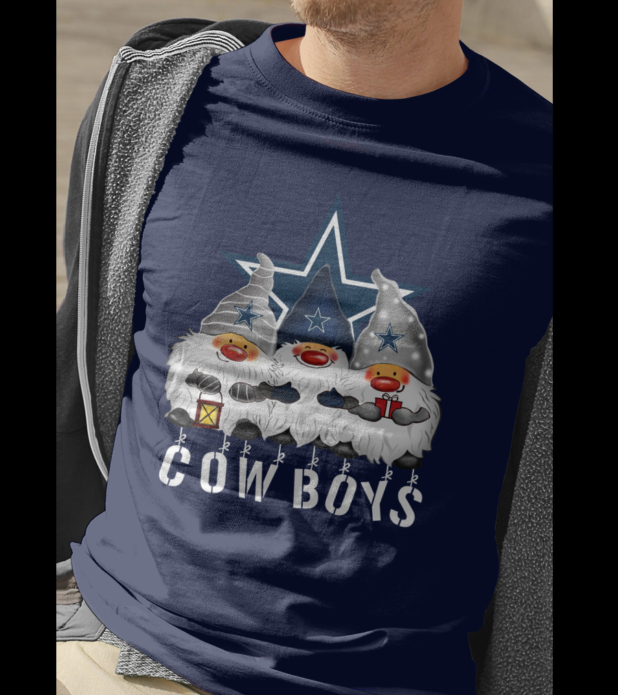 Dallas Cowboys Christmas Gnomes Merry Holidays T-Shirt