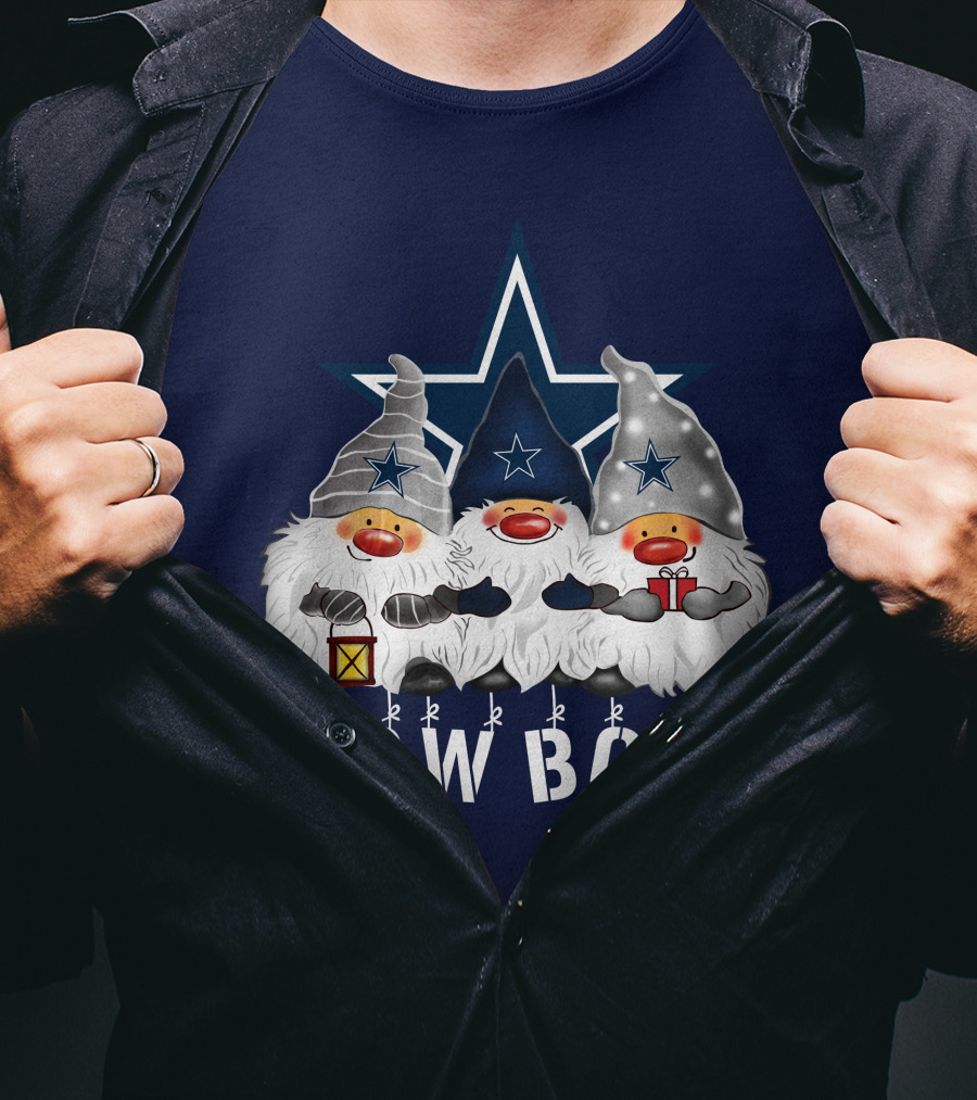 Dallas Cowboys Christmas Gnomes Merry Holidays T-Shirt