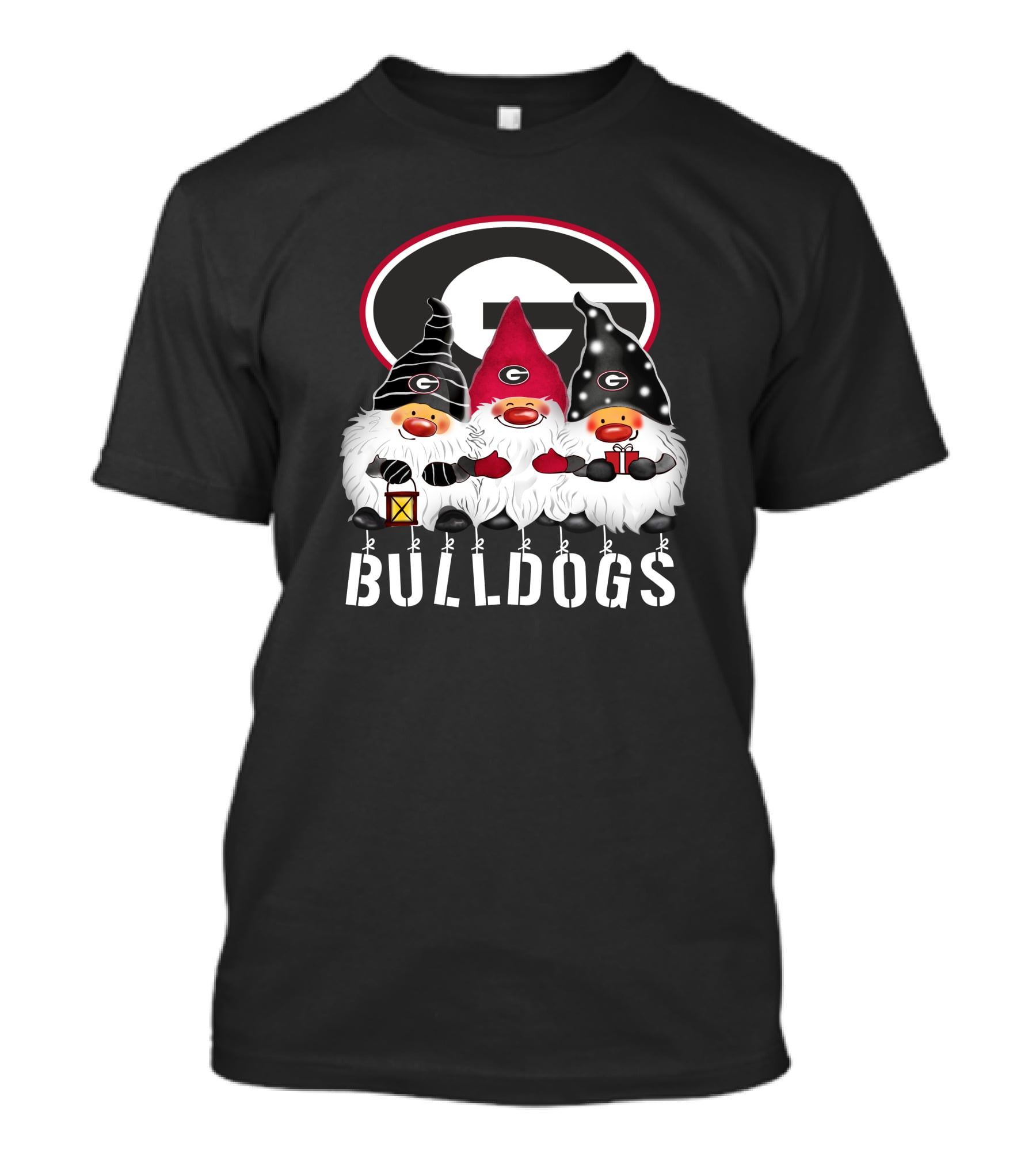 Georgia Bulldogs Merry Christmas Happy Holidays Gnomes T-Shirt