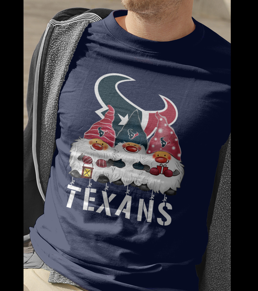 Texans Christmas Gnomes Houston Happy Holidays T-Shirt