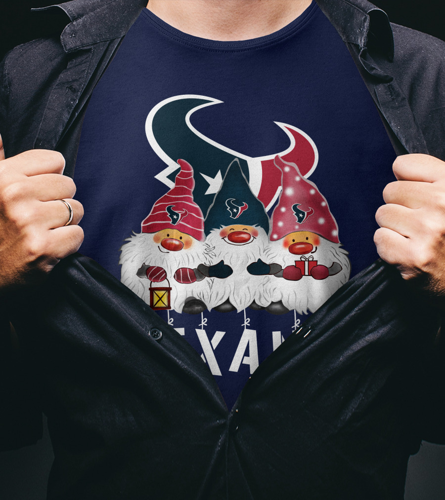 Texans Christmas Gnomes Houston Happy Holidays T-Shirt