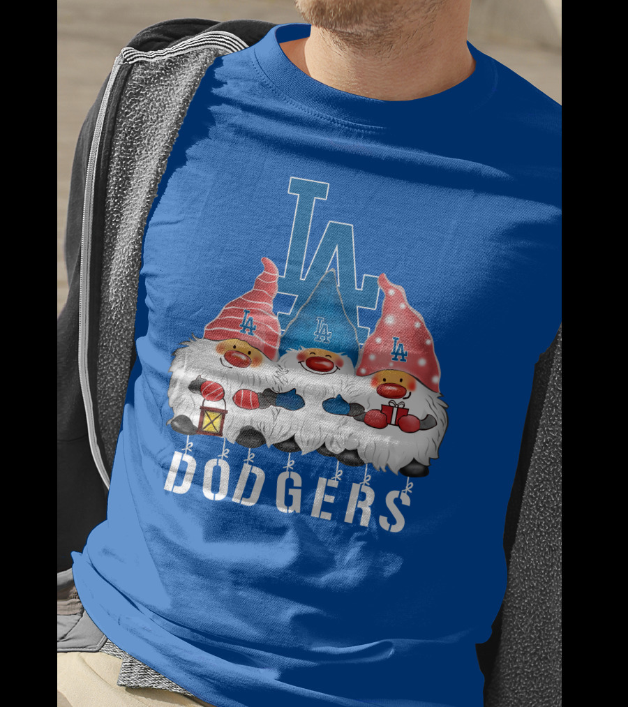 Los Angeles Dodgers Merry Christmas Happy Holidays Gnomes T-Shirt